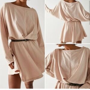 Free People Beach womans Santa Maria pink Cream Women's mini Dress size L